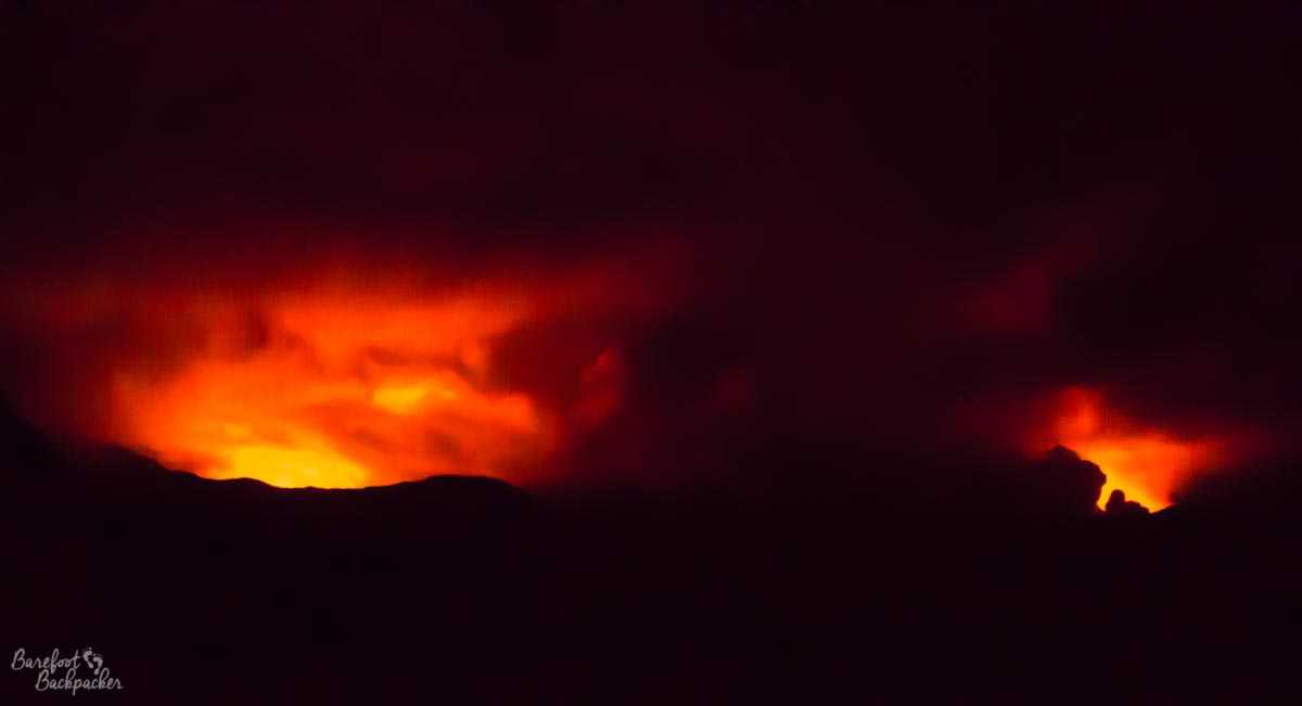Ambrym's volcanoes at night