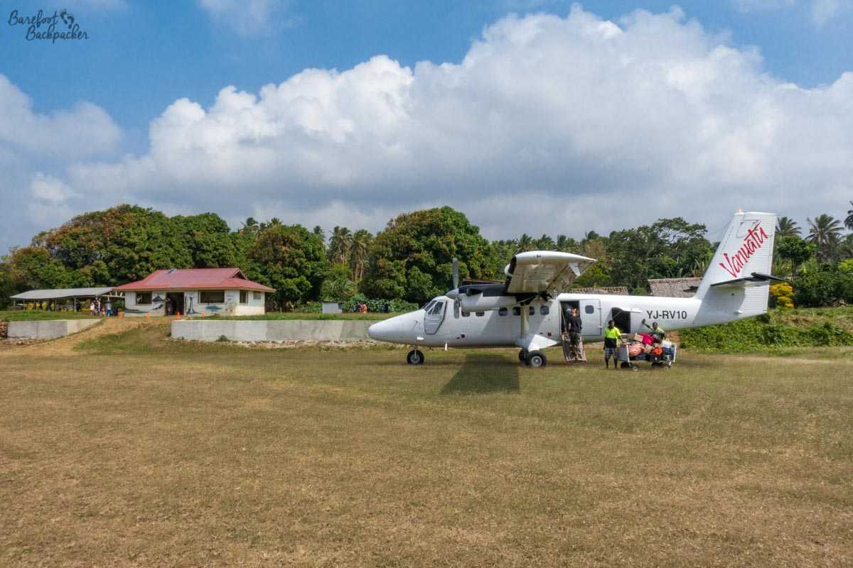Air Vanuatu plane, Gaua Airport.