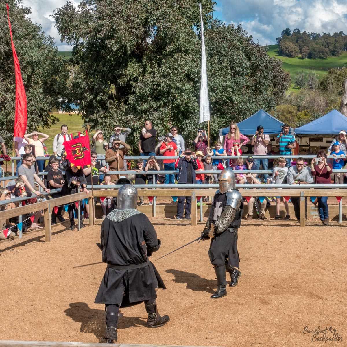 Battle scene at the Mediaeval Carnivale, Balingup