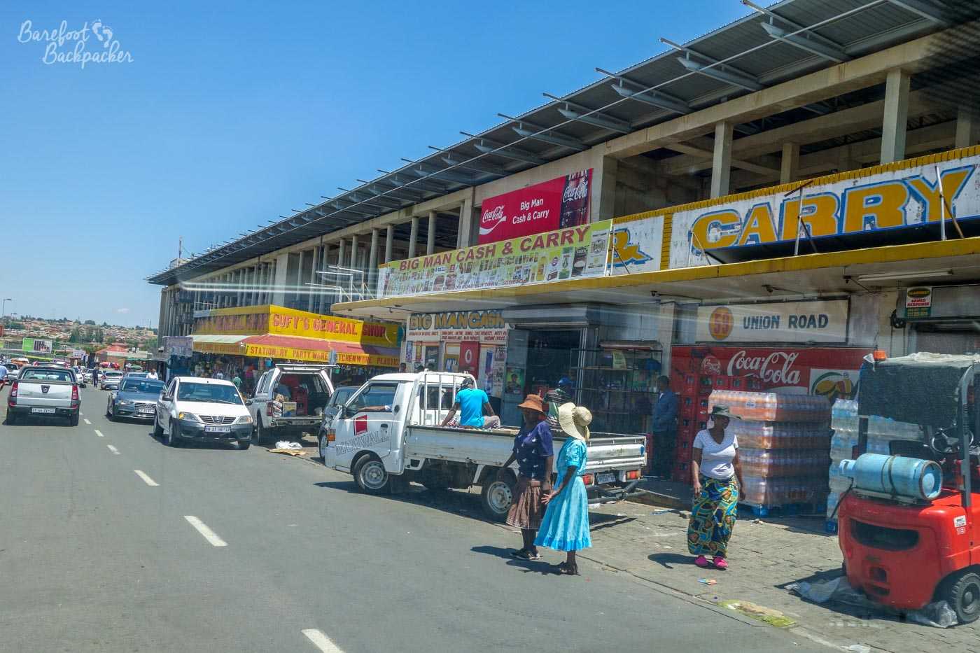 Shops in downtown Soweto, near Walter Sisulu Square