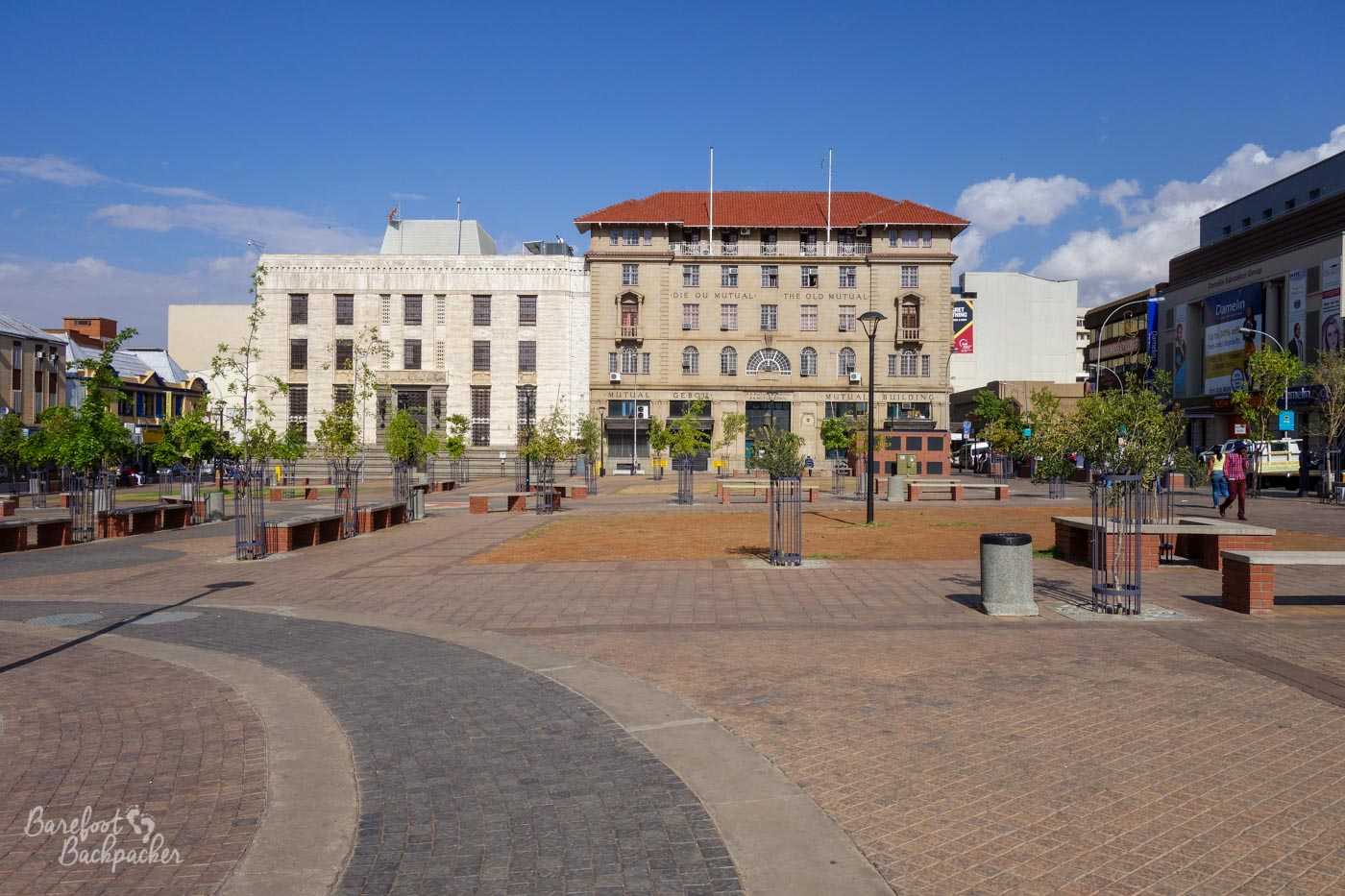 The main square in the centre of Bloemfontein