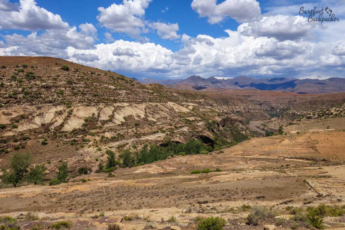 Hiking through the mountains in Lesotho.