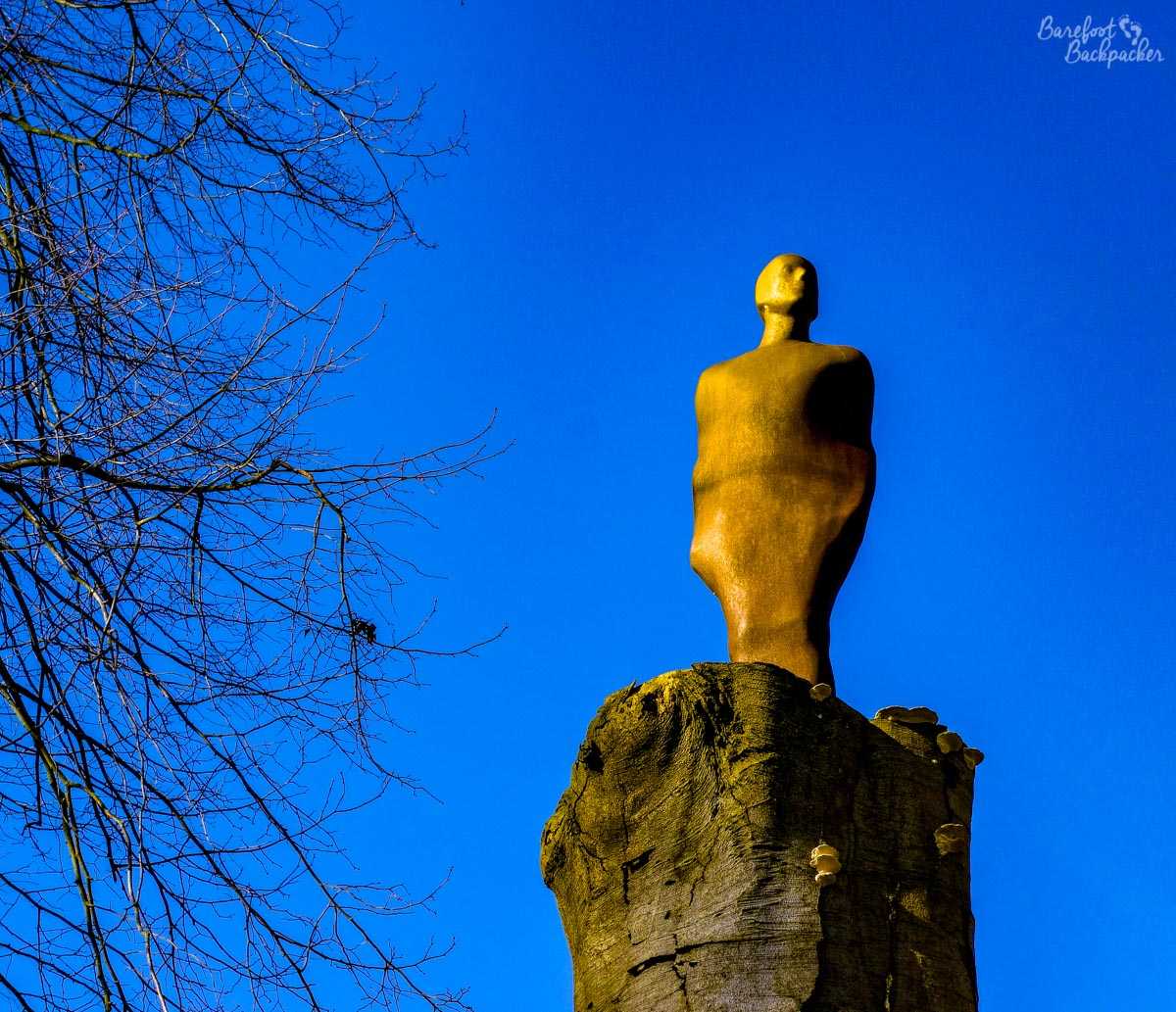 Anthony Gormley Iron Man statue, Yorkshire Sculpture Park
