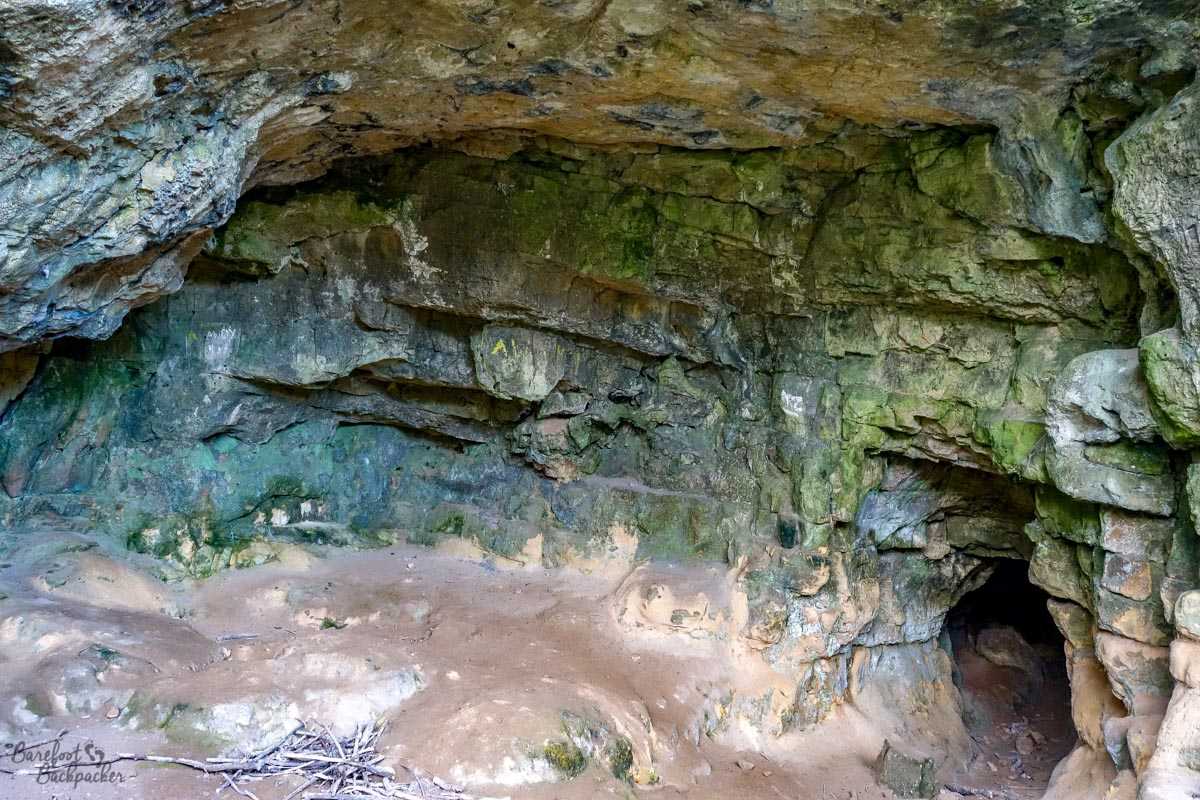 Inside a cave at Creswell Crags