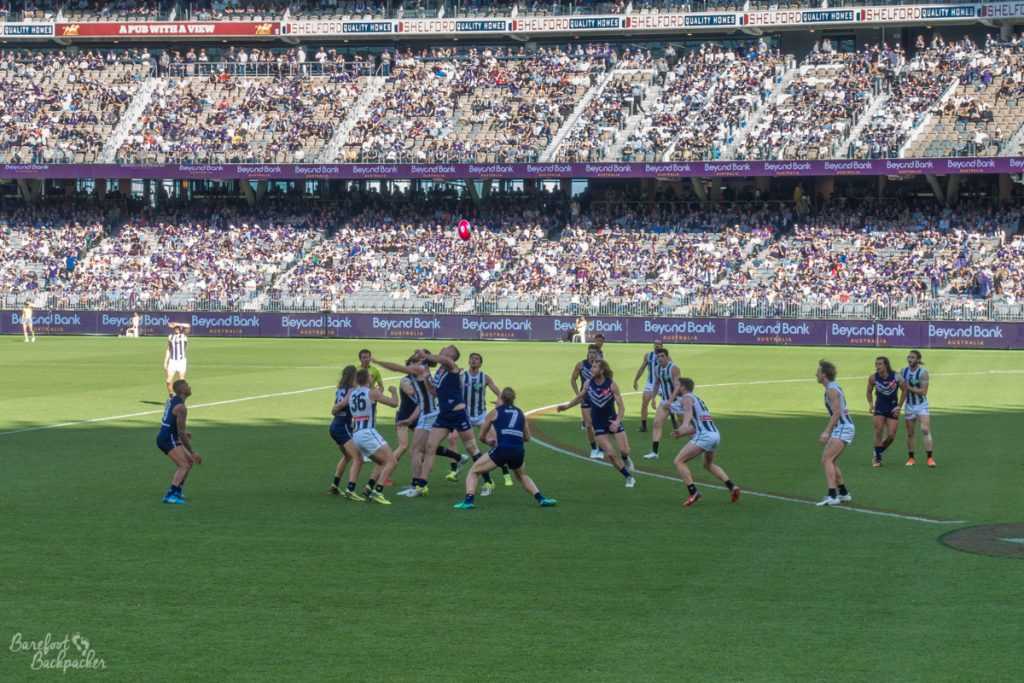My First AFL Game! - Aussie Rules Football With The Barefoot Backpacker