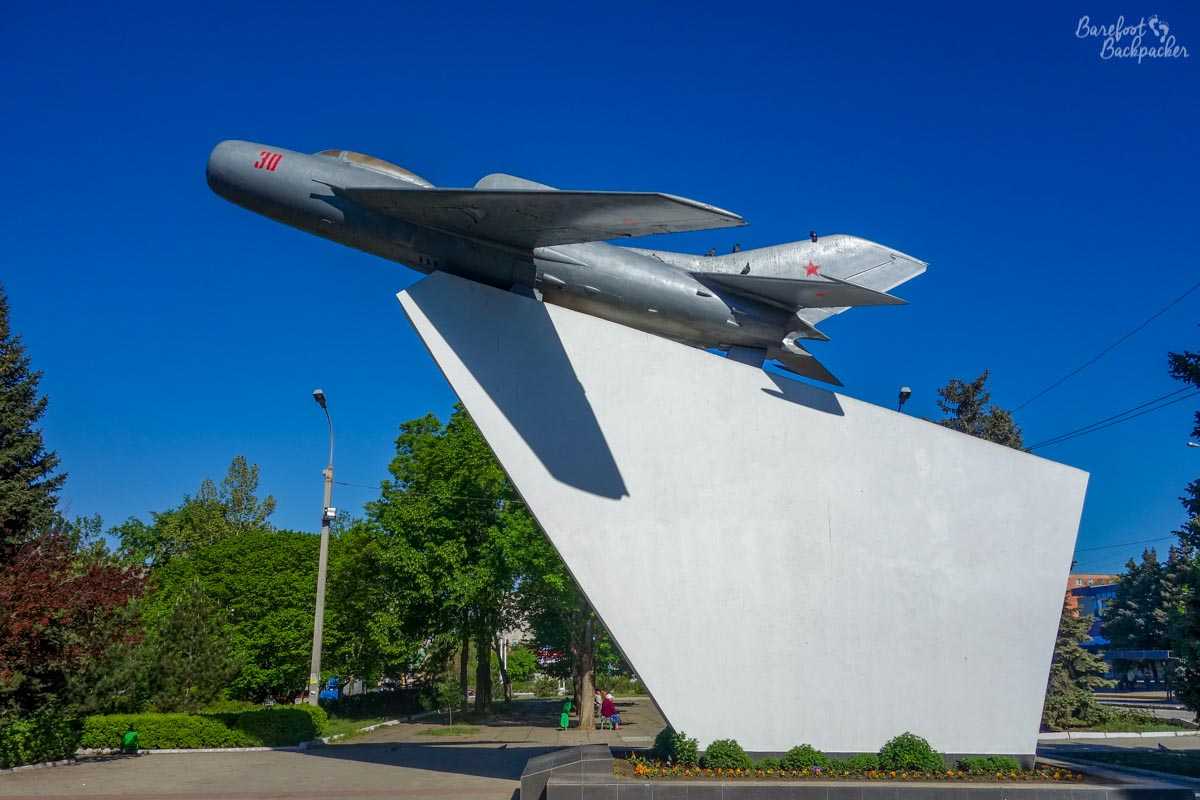 The MiG-19 Monument, Tiraspol, on '60 Years of October' Square.
