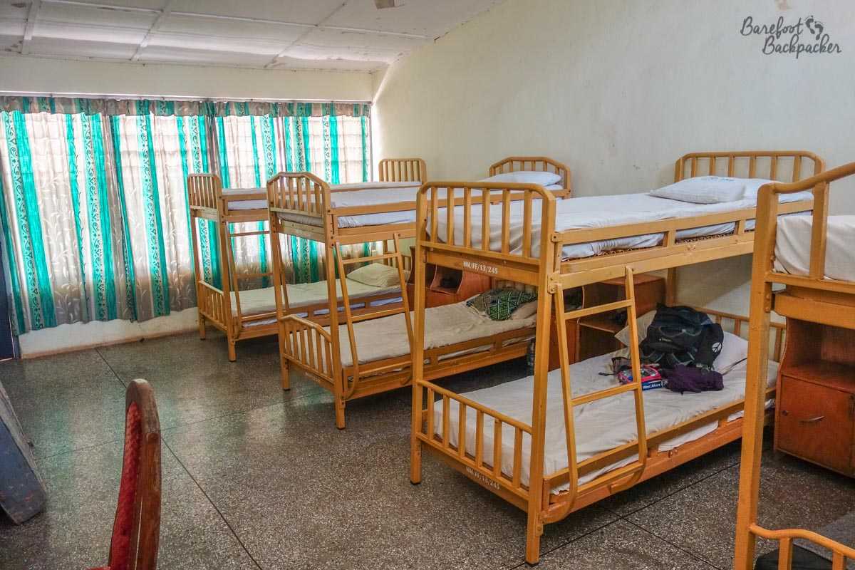 Inside the dorm room at Mole National Park, Ghana