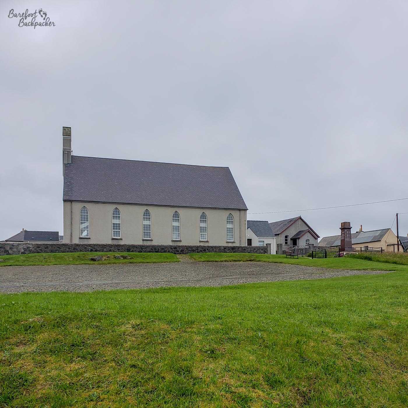 The 'Carloway Free Church of Scotland' building at Carloway, on Lewis, not taken on a Sunday.
