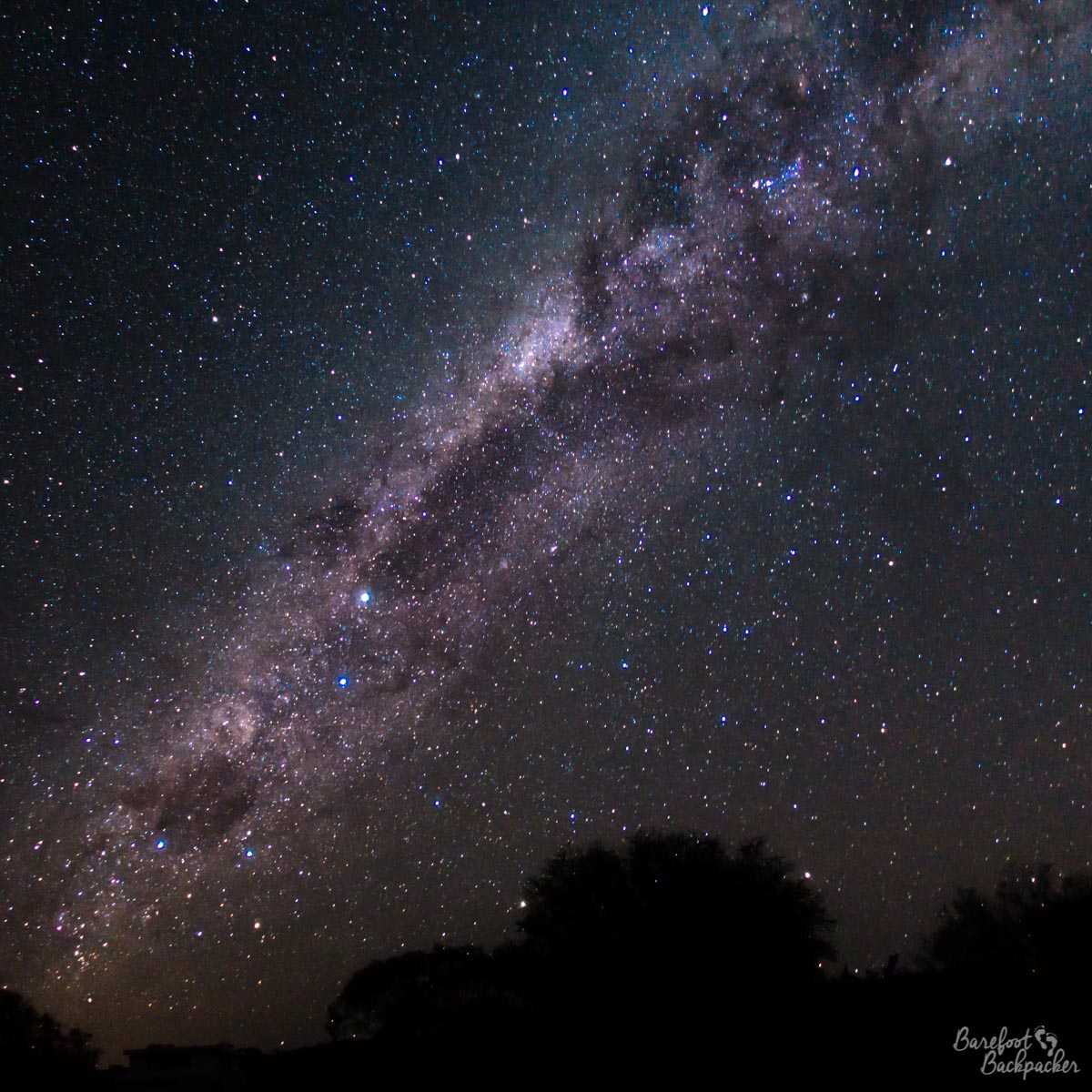 The night sky at Coalseam; a very clear view of the Milky Way.
